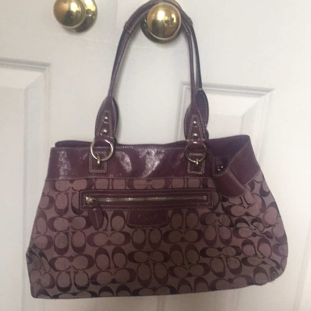 Purple Signature Coach Purse